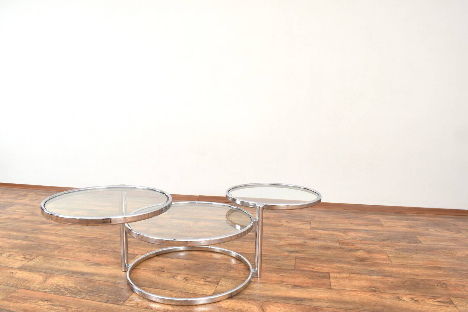 Vintage Chrome Swivel Coffee Table, 1970s