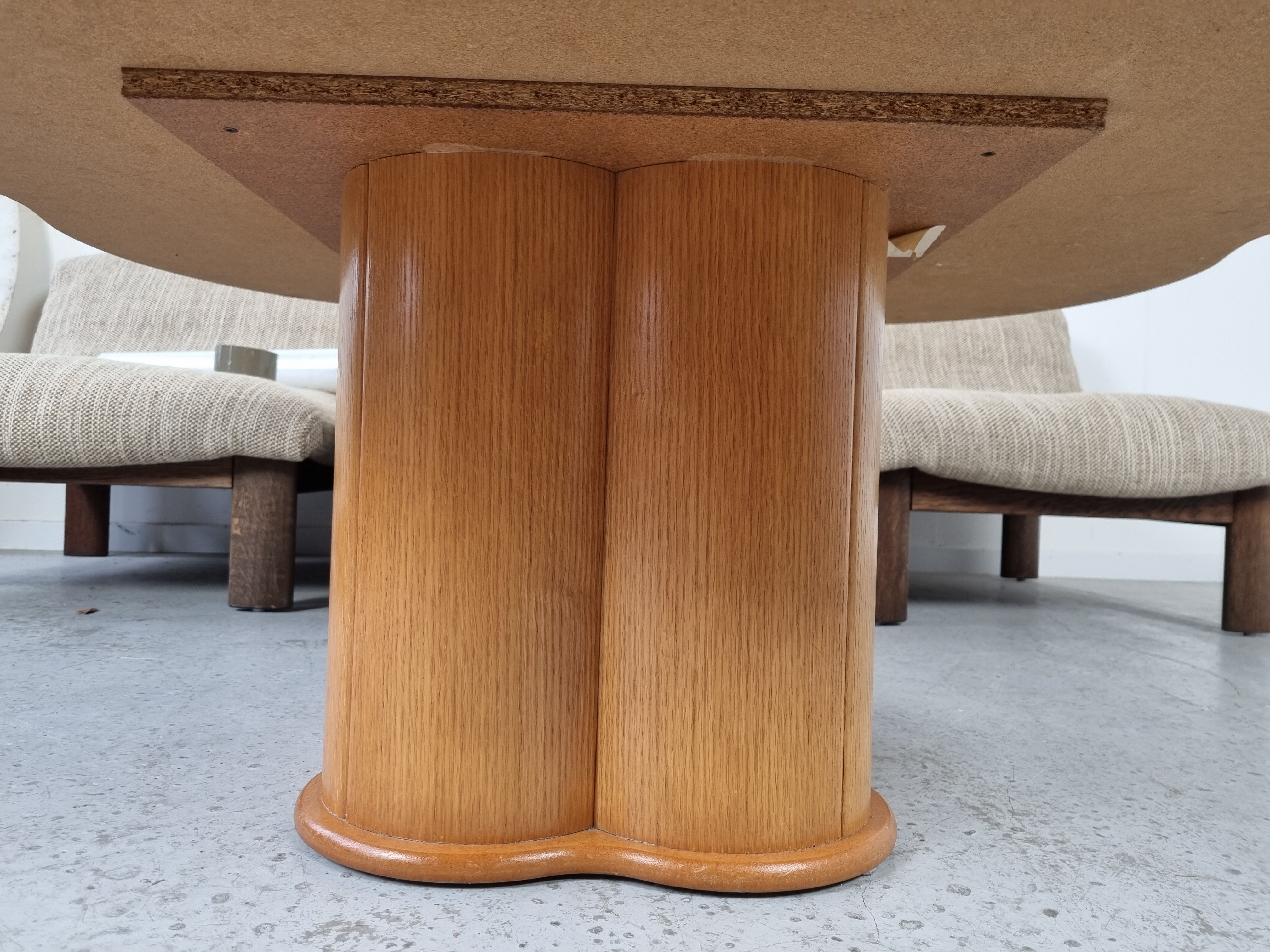 Vintage "cloud" coffee table in travertine, 80s