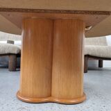 Vintage "cloud" coffee table in travertine, 80s