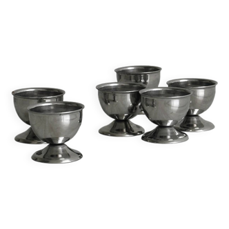 6 coquetiers vintage en inox