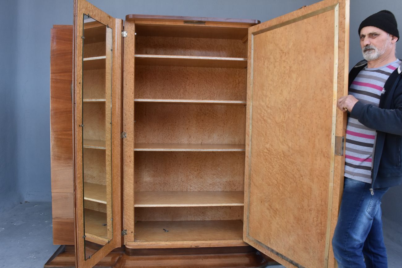 Armoire à glaces 1930 art déco palissandre et érable Selency