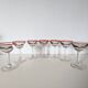Bistro glass, thick bottom with red rim, 1950s
