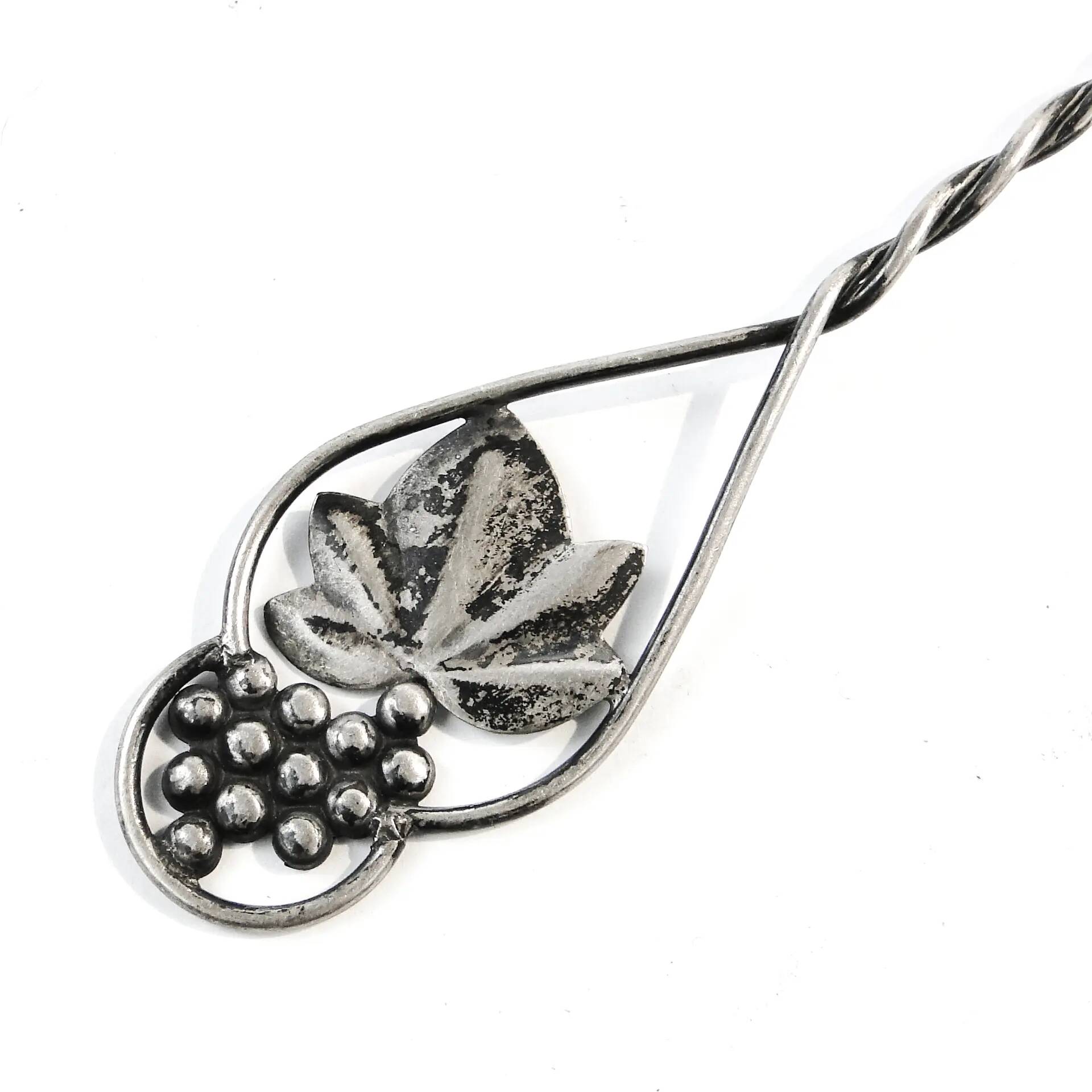 Salt spoon, mid-century modern, silver, Poland, 1970s