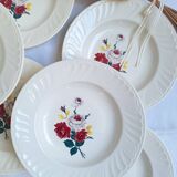 Vintage flower soup plates