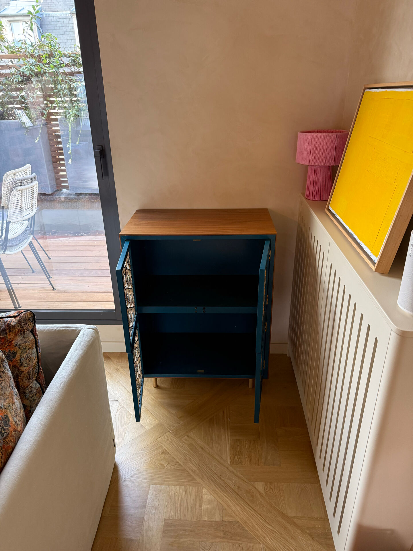 Walnut furniture and gold leaf