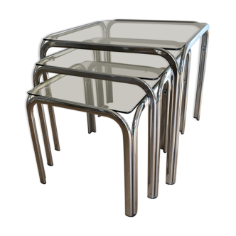 Glass nesting tables 70s
