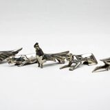 10 porte-couteaux animaliers Art déco en métal argenté – dlg Sandoz, Gallia