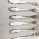 6 silver metal forks, 1930
