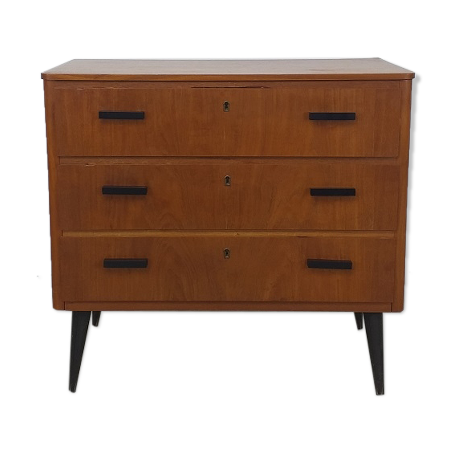Commode scandinave années 60 teck vintage pieds compas