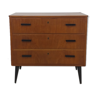 Commode scandinave années 60 teck vintage pieds compas