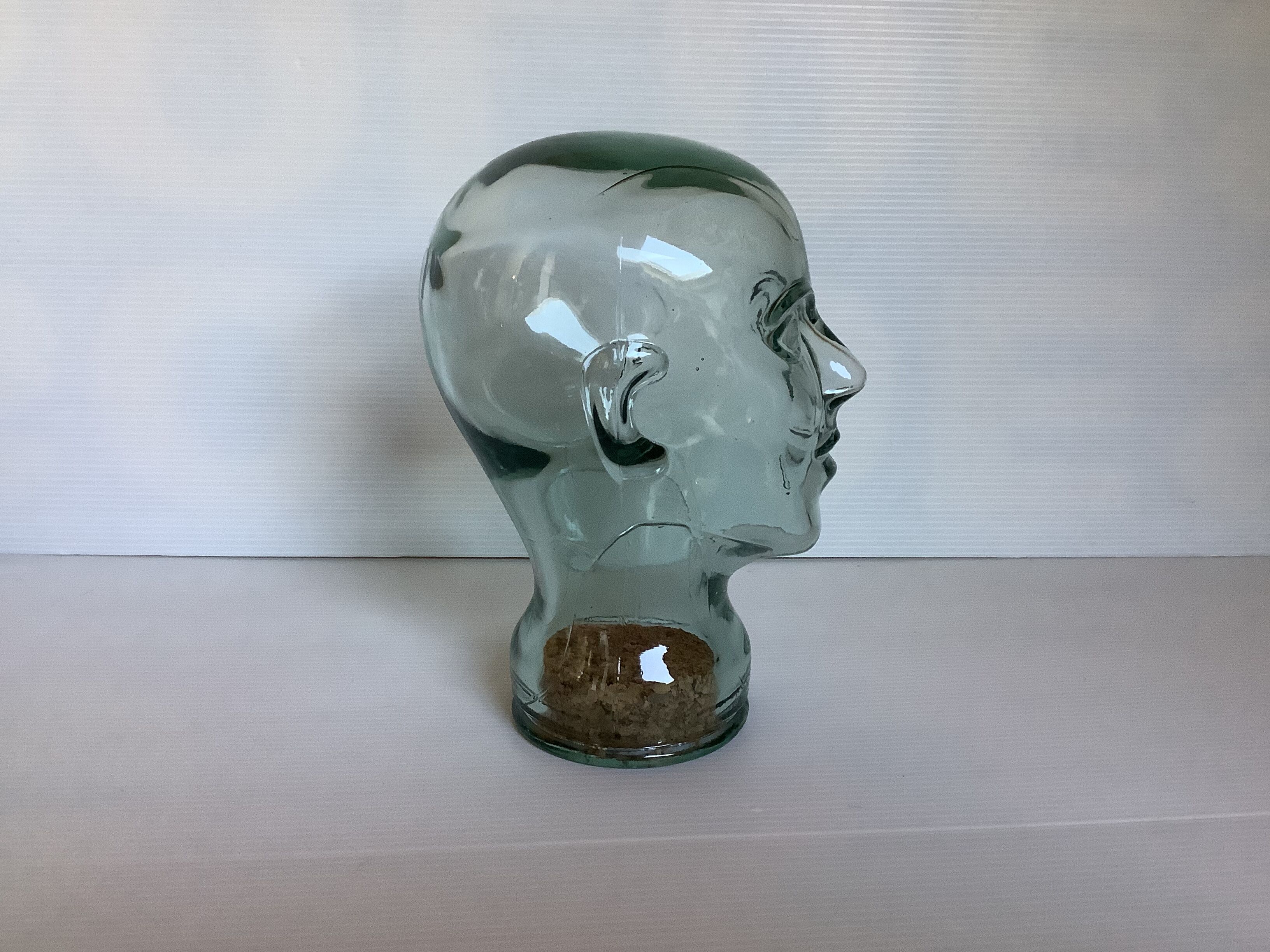 Green glass head