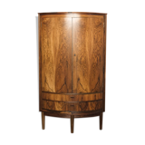 Compact danish corner cabinet in rosewood