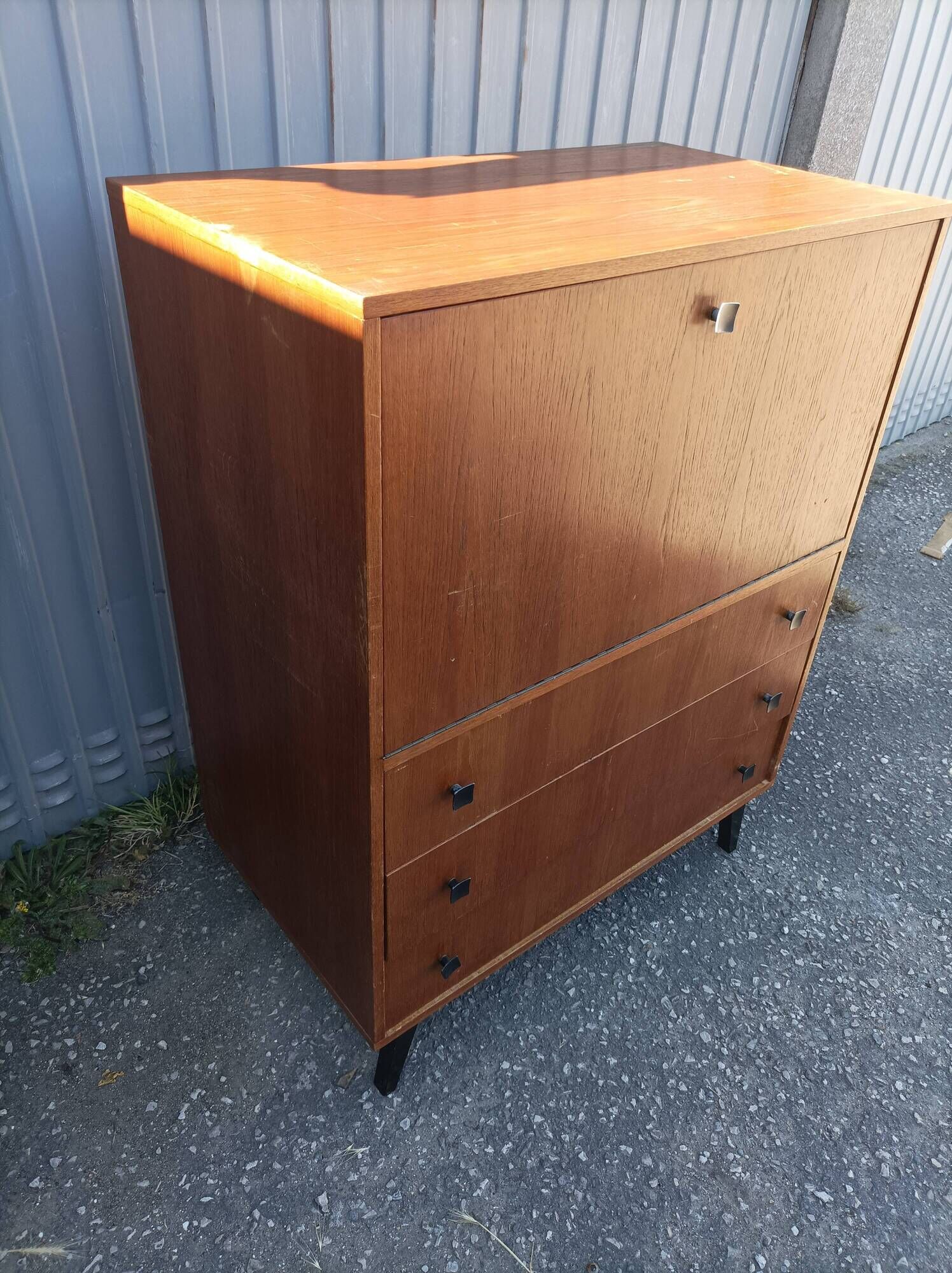 Old secretary cabinet scandinavian dresser vintage compass feet