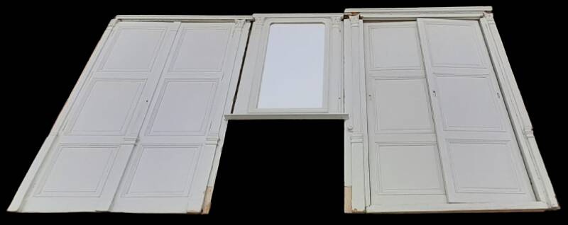 19th century woodwork 2x2 Louis Philippe mirror doors H2.46m L4.5m
