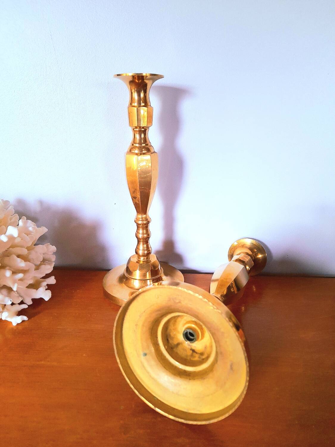 Pair of brass candlesticks