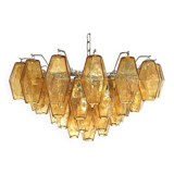 Amber Murano glass chandelier "poliedri" d55