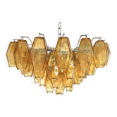 Lustre en verre de murano ambre « poliedri » d55