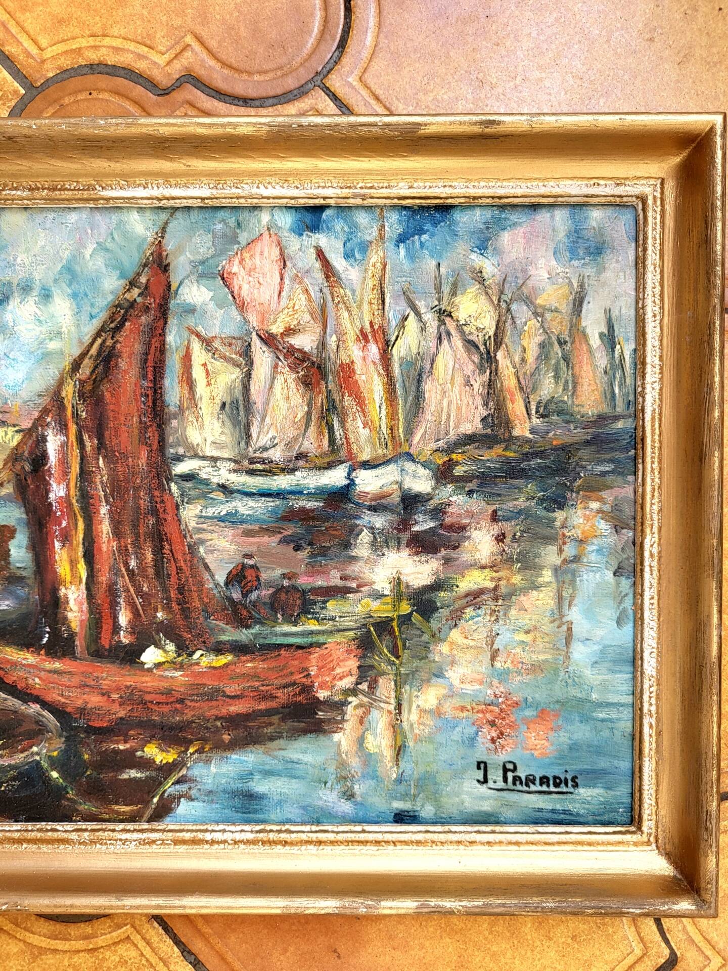 Tableau Vintage - Oil on Canvas, Signed J. Paradis – 20th Century