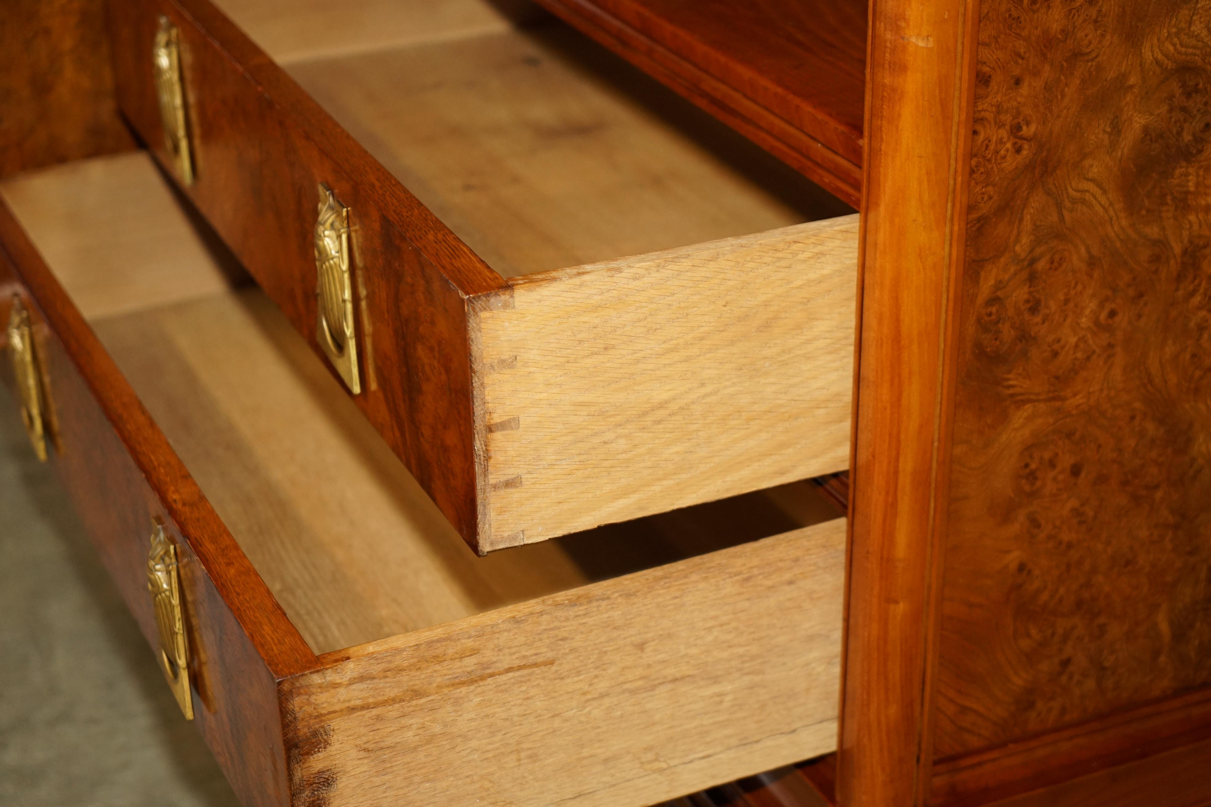 Art Nouveau library in burr walnut by Léon Jallot
