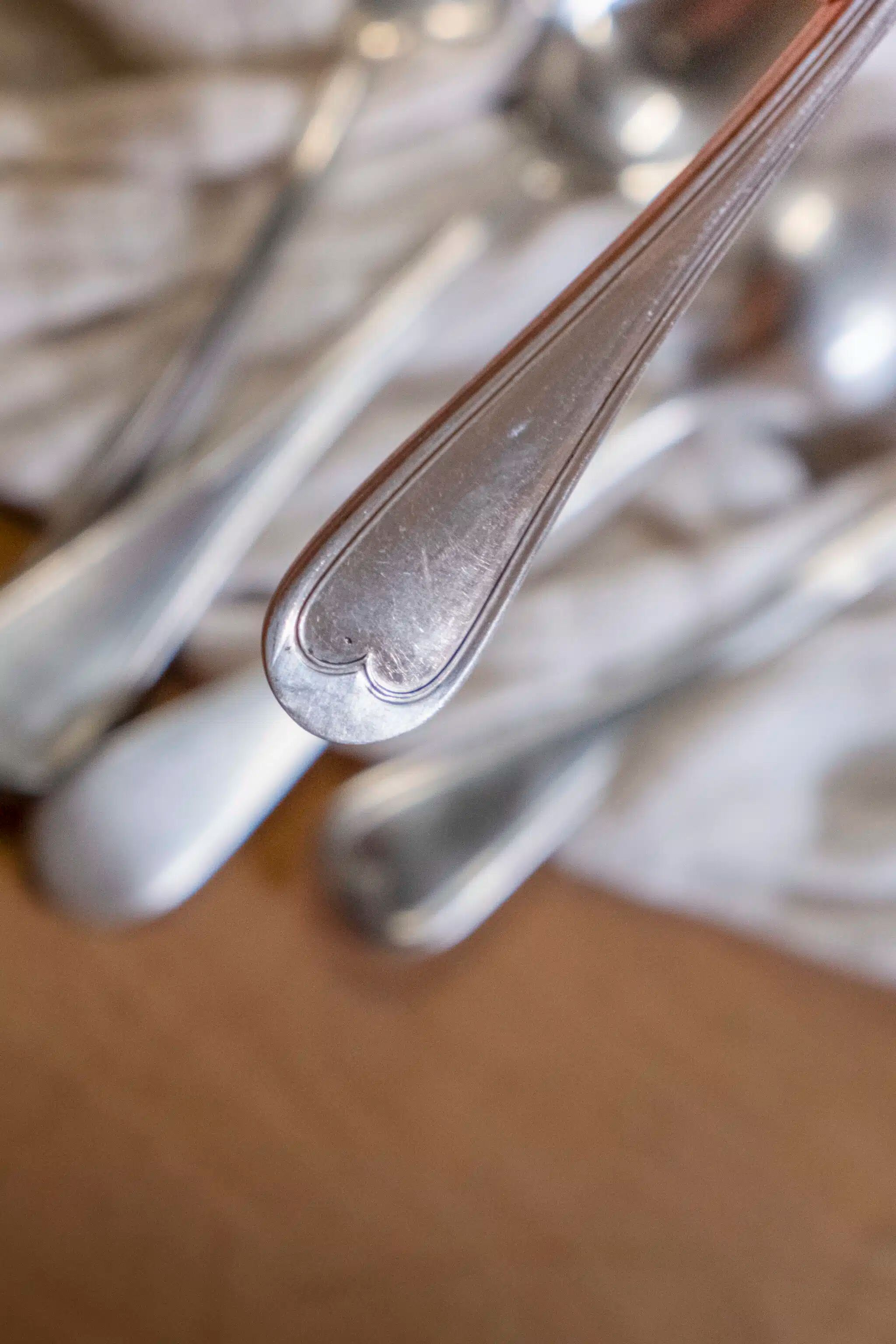 Set of 5 silver soup spoons "Louise"
