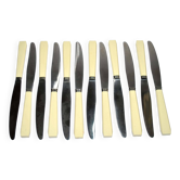 Lot de 12 couteaux vintage en résine ivoire par louis springer strasbourg 19.5cm
