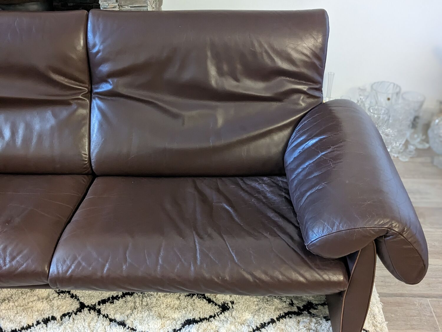 De Sede sofa DS-1023 year 70 in brown leather