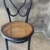 Thonet low chair in curved and canned wood