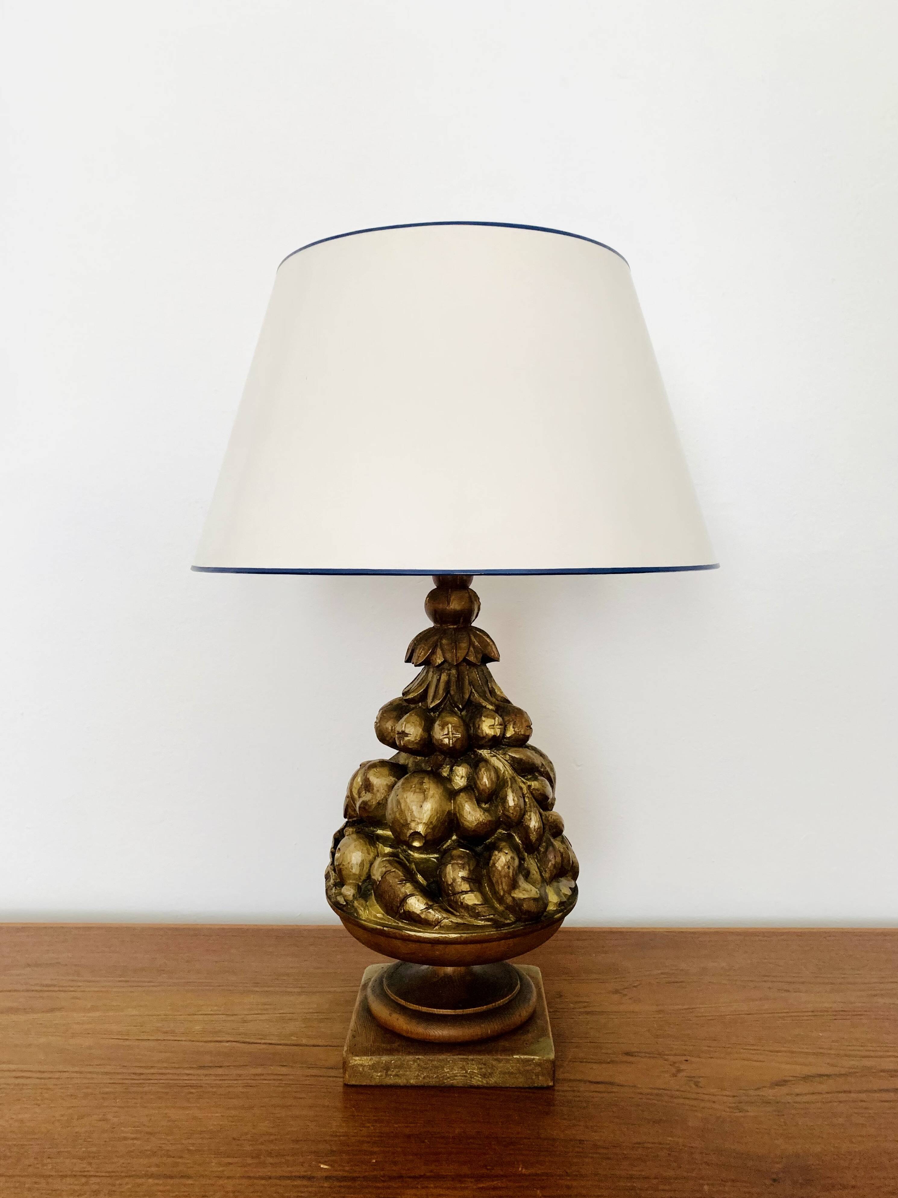 Wooden Hollywood Regency Table Lamp