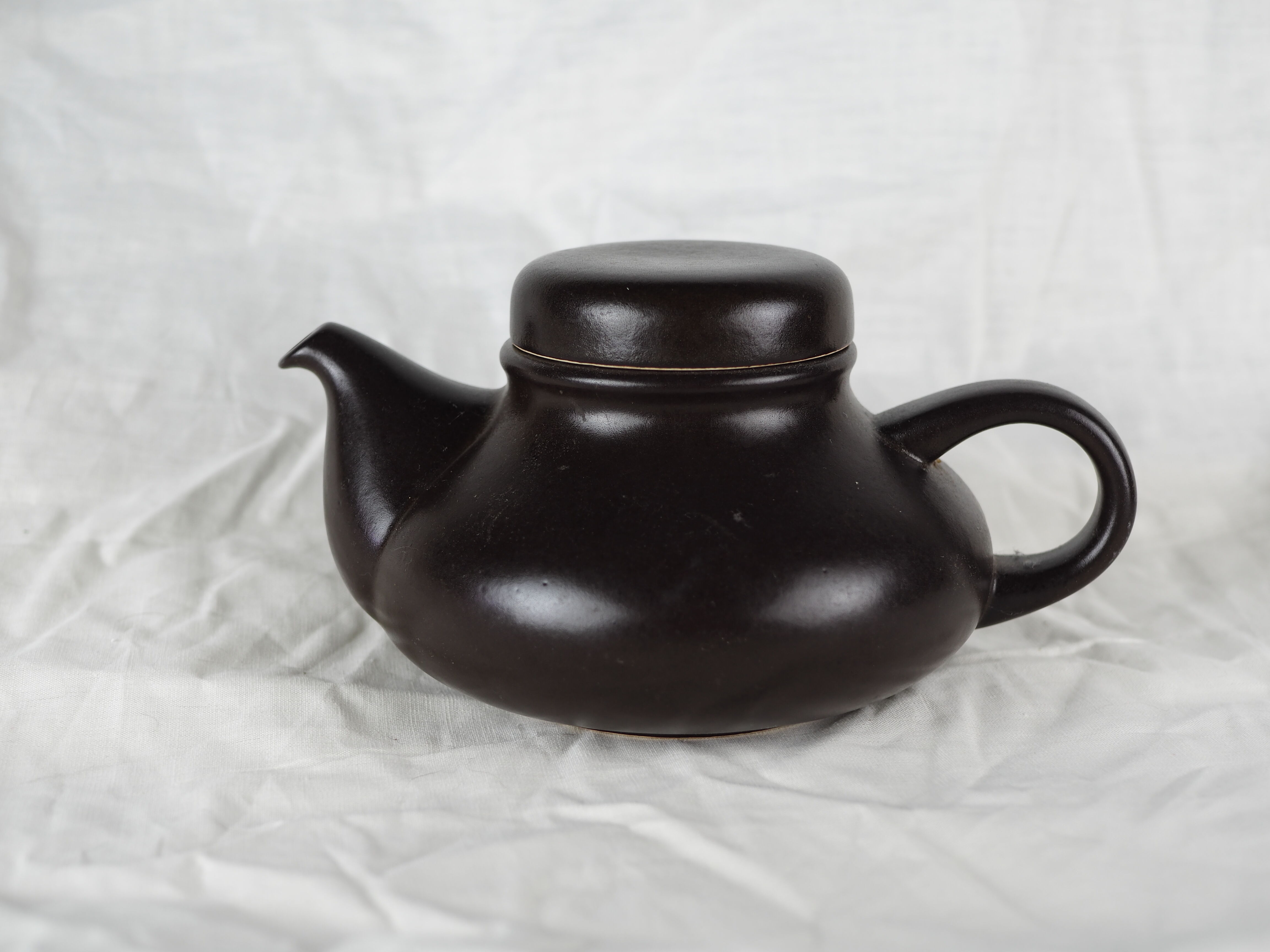 Black teapot - Gresline, Franco Pozzi, Italian design - 1970s