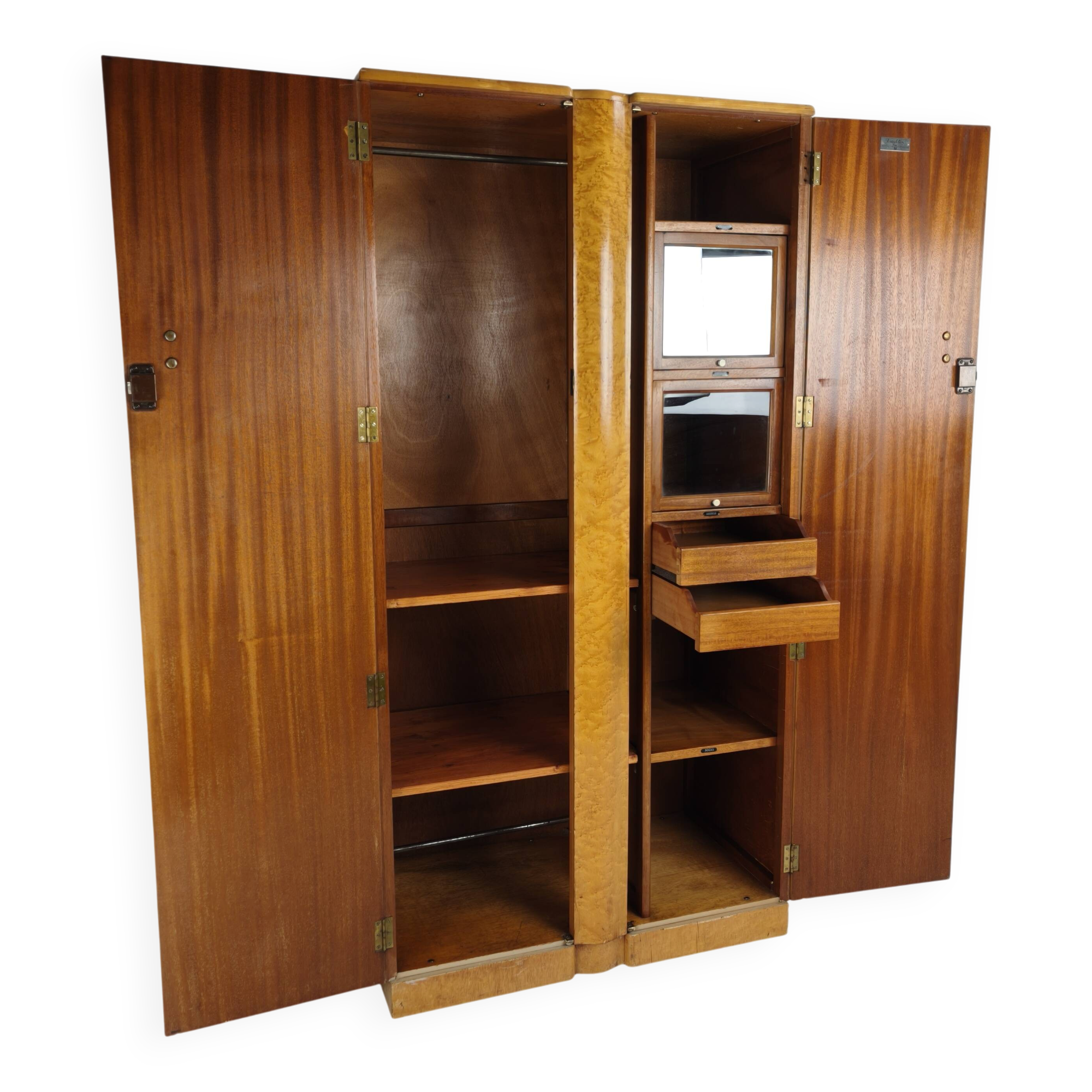 English Art Deco Gentleman’s Wardrobe by Wrighton Furniture