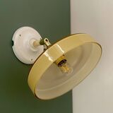 Vintage yellow opaline lampshade wall lamp