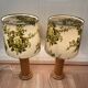 Pair of large pine lamps 1960 "scandinavian design".