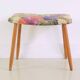 Footstool with flowered fabric