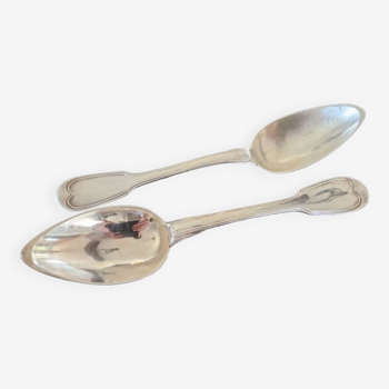 Series of 2 tablespoons - In solid silver