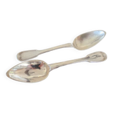 Series of 2 tablespoons - In solid silver