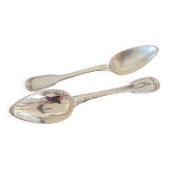 Series of 2 tablespoons - In solid silver