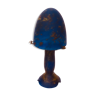 Lampe champignon vintage en pâte de verre marmoréen bleu klein