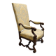 Antique red high-back armchair – carved wood, classic style