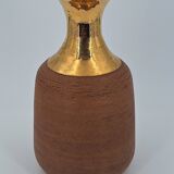 Vase en grès chamotté brut émaillé d'or, Italie, Bitossi pour Raymor, circa 1960/1970