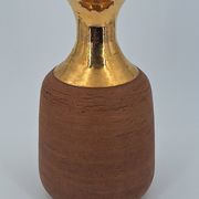 Vase en grès chamotté brut émaillé d'or, Italie, Bitossi pour Raymor, circa 1960/1970