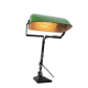 Vintage Art Nouveau Green Metal Industrial Table Lamp