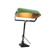 Vintage Art Nouveau Green Metal Industrial Table Lamp