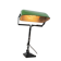 Vintage Art Nouveau Green Metal Industrial Table Lamp