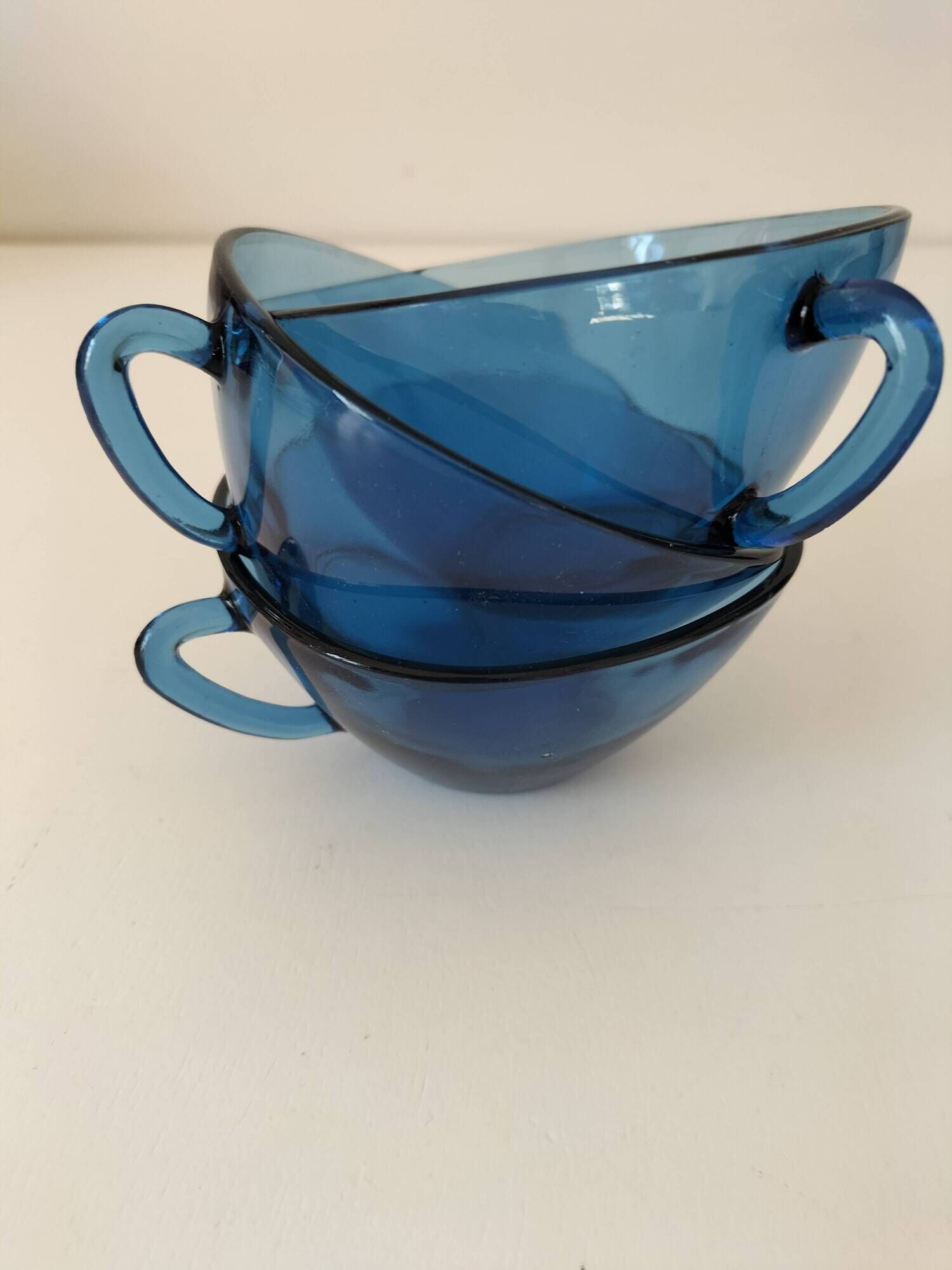 set of three blue Vereco cups