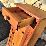 Old wooden bedside table