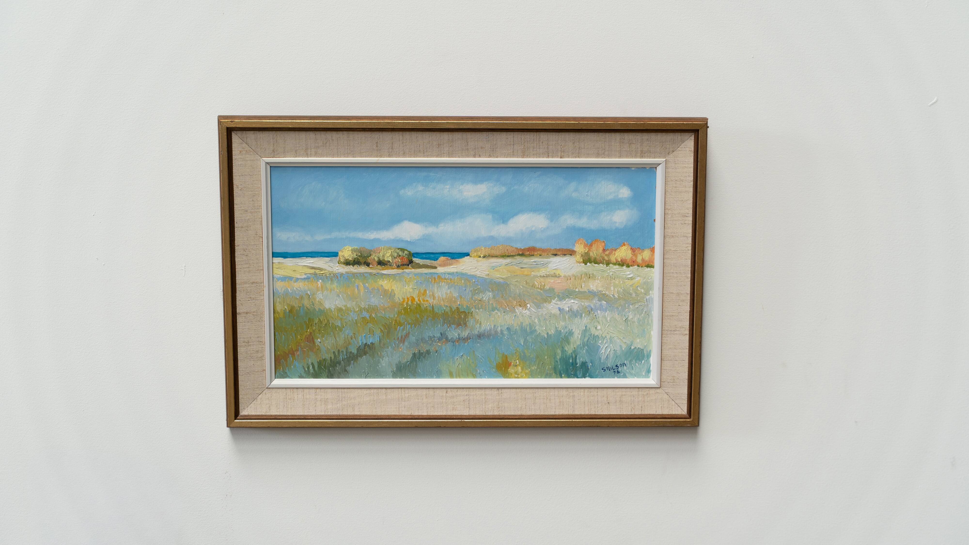 Peinture de paysage scandinave par S Nilson 1976