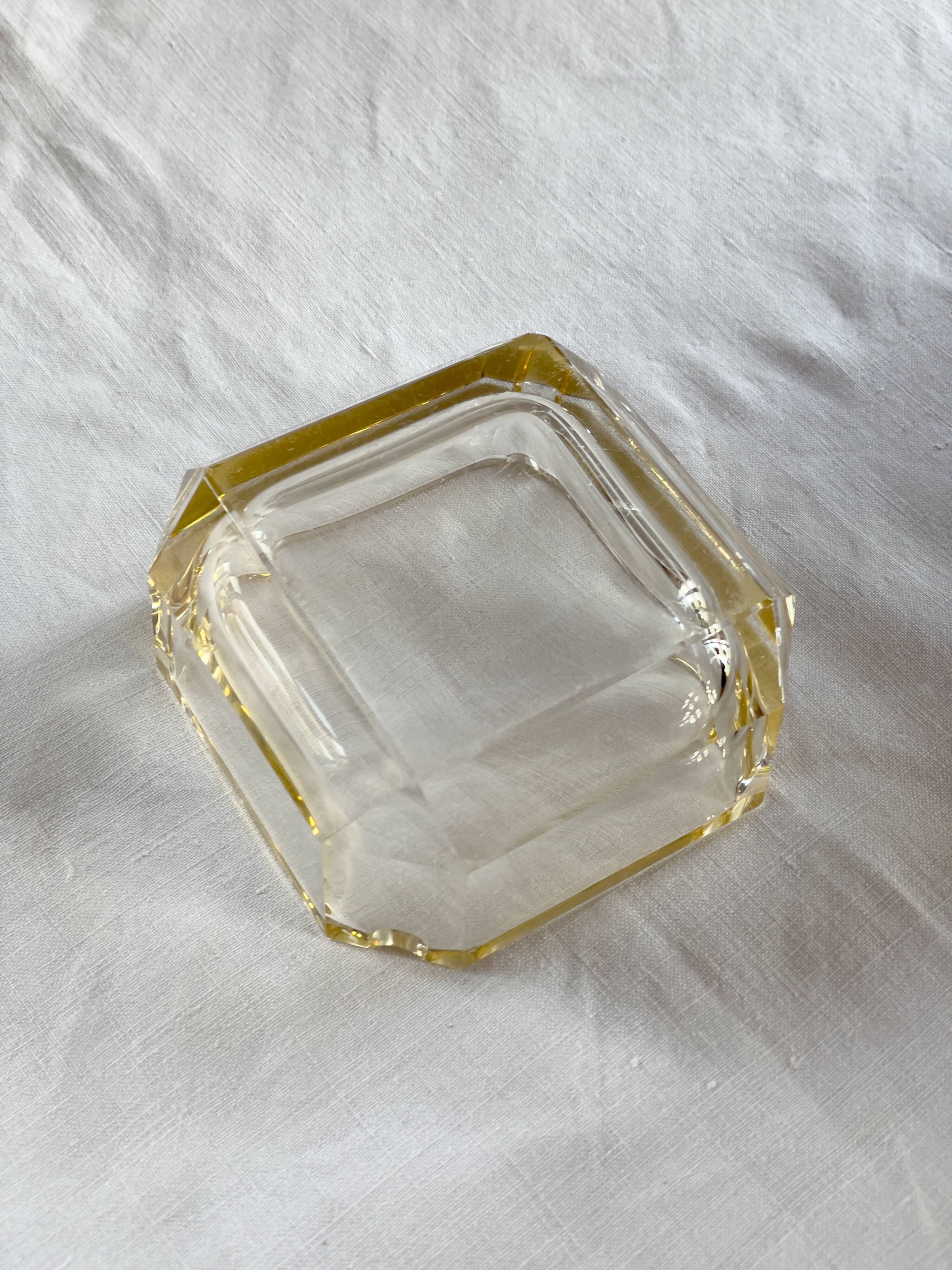 Baccarat Art Deco crystal square ashtray