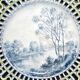 Painted collector's plate with openwork edge epinal by henri schmitt 1900