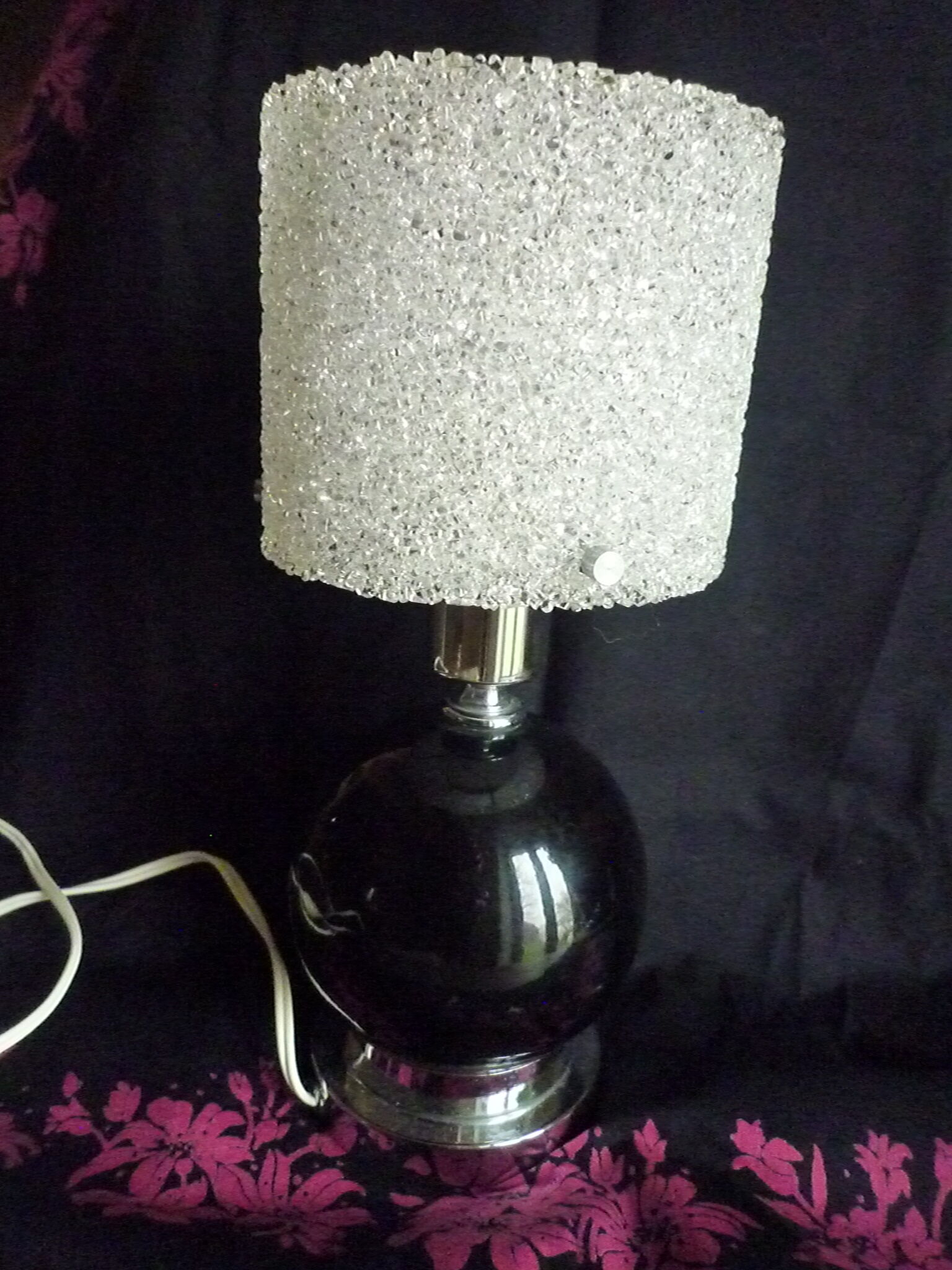 Vintage bedside lamp in Perspex, granite resin 1950