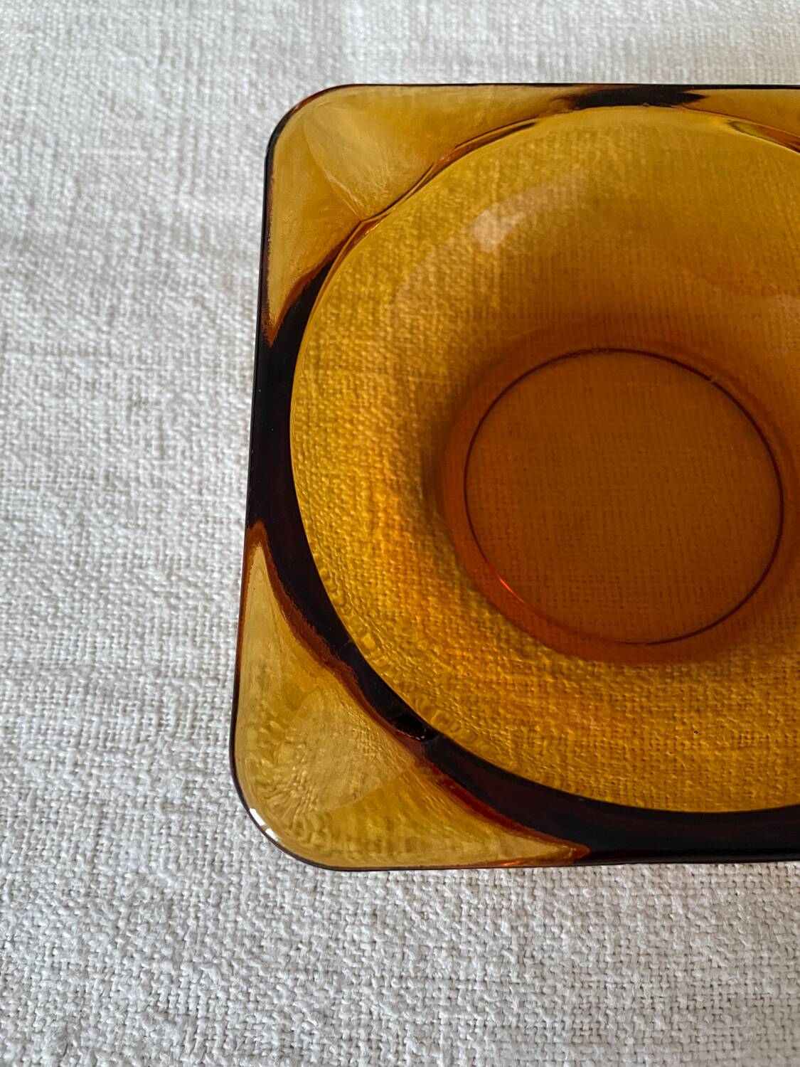 Vintage amber glass ashtray Duralex Saint Gobain